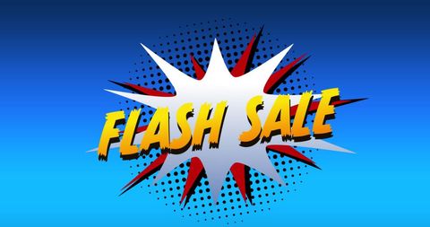 Flash Sale Announcement on Dynamic Comic Style Background