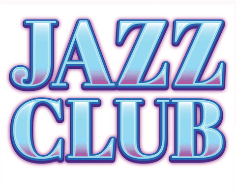 Stylized Jazz Club Text on Transparent Background