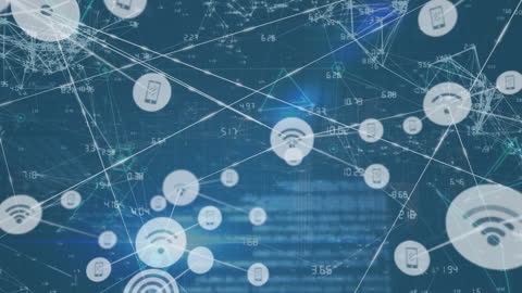 Digital Network Communication with Connected Icons and Data Overlay