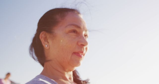 Portrait of Mature Woman Outdoors Smiling - Download Free Stock Images Pikwizard.com