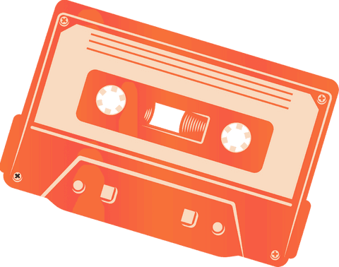 retro orange gradient cassette tape - transparent background - Download Free Stock Videos Pikwizard.com