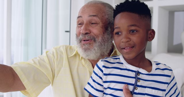 Grandfather and Grandson Enjoying Quality Time Together - Download Free Stock Images Pikwizard.com