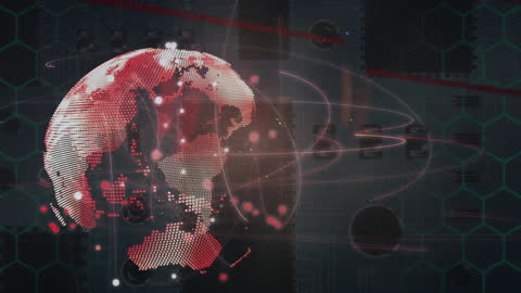 Digital World Animation with Global Connectivity Visual