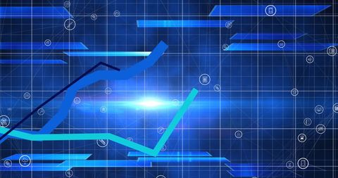 Abstract Digital Interface with Rising Graph Lines - Download Free Stock Images Pikwizard.com