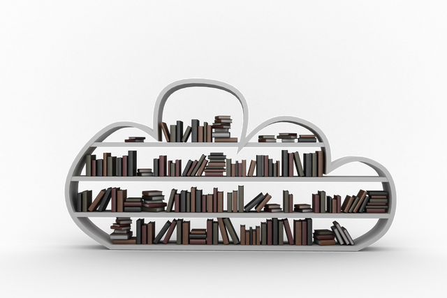 Transparent Illustration of Cloud Bookshelves with Books - Download Free Stock Videos Pikwizard.com