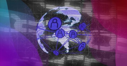 Global Network Connectivity with Digital Interface Effect - Download Free Stock Images Pikwizard.com