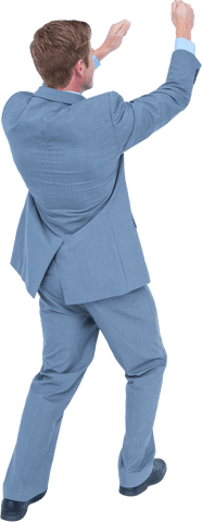 Transparent Businessman Gesturing Enthusiastically