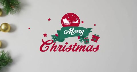 festive merry christmas celebration design with decorations - Download Free Stock Images Pikwizard.com