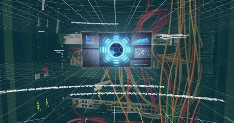 Futuristic Holographic Tech Interface in Server Room - Download Free Stock Images Pikwizard.com