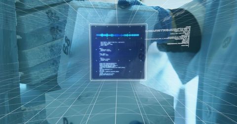 Futuristic Digital Interface in Scientific Laboratory Ambient