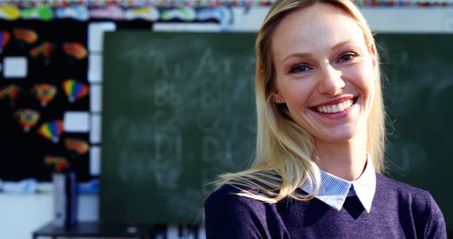 Smiling Teacher in Class, Engaging Learning Environment - Download Free Stock Images Pikwizard.com