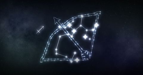 Sagittarius Zodiac Sign with Constellation Illustration - Download Free Stock Images Pikwizard.com