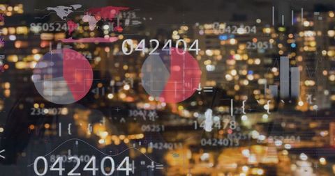 Global Financial Data Overlapping Urban Cityscape - Download Free Stock Images Pikwizard.com
