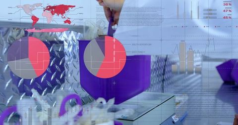 Scientist Analyzing Laboratory Data with Charts and Graphs