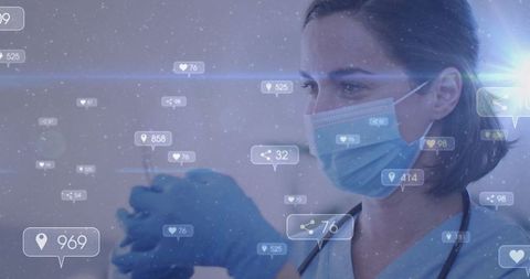 Healthcare Professional Preparing Vaccine in Futuristic Setting