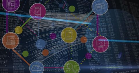Global Digital Network with Data and Technology Icons - Download Free Stock Images Pikwizard.com