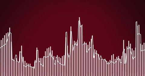 Dynamic Tech Diagrams on Red Digital Interface Background