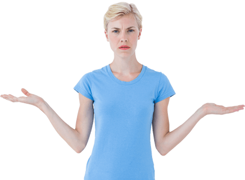 transparent image of serious woman gesturing uncertainty - Download Free Stock Videos Pikwizard.com