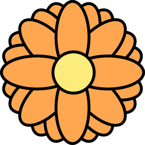 vibrant orange flower emblem with layered petals on transparent background - Download Free Stock Videos Pikwizard.com