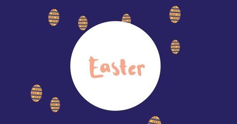 Creative Easter Design Featuring Eggs and Calligraphy on Blue Background - Download Free Stock Images Pikwizard.com