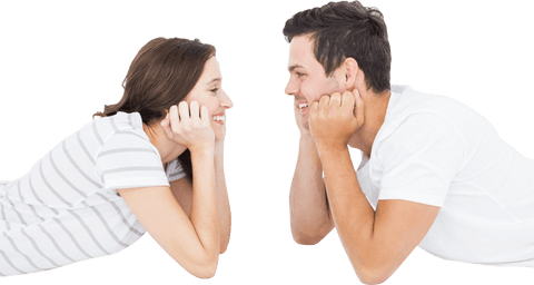 transparent young couple lying and smiling together - Download Free Stock Videos Pikwizard.com