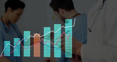 Healthcare Professionals Analyzing Medical Data with Technology