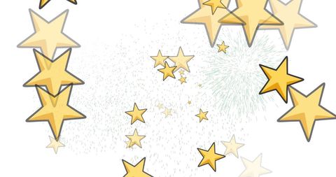 Falling Stars on White Background for Celebrations
