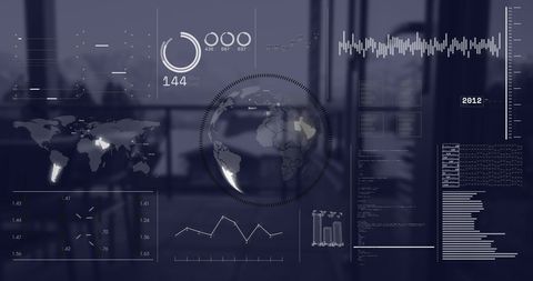 global business concept with digital interface graphics - Download Free Stock Images Pikwizard.com