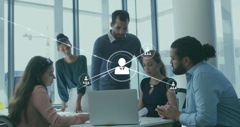 Diverse Business Team Analyzing Connections in a Modern Office - Download Free Stock Images Pikwizard.com