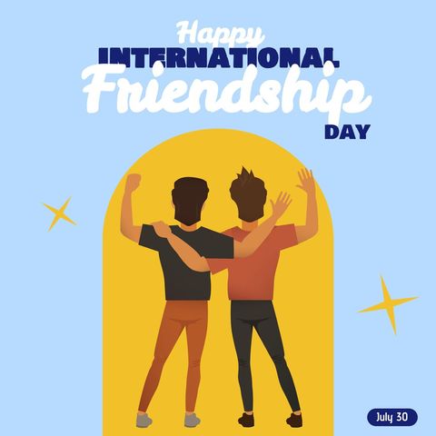International friendship day celebration with embracing friends