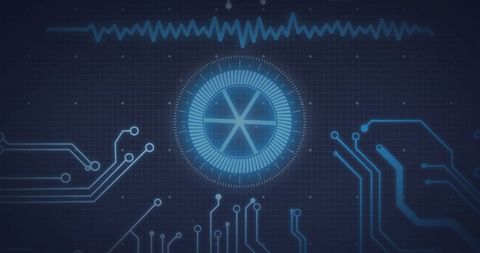 Digital Interface Vector with Circuit Elements and Signal Waveform - Download Free Stock Images Pikwizard.com