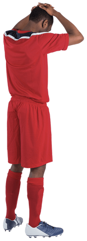 Transparent Football Player Disappointment Gesture on Isolated Background