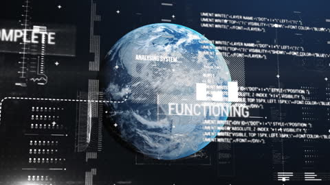 Globe with Data Processing Interface Visualization