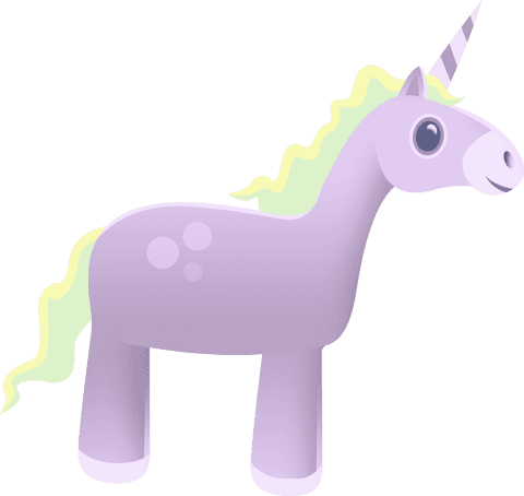 purple smiling unicorn vector on transparent background - Download Free Stock Videos Pikwizard.com