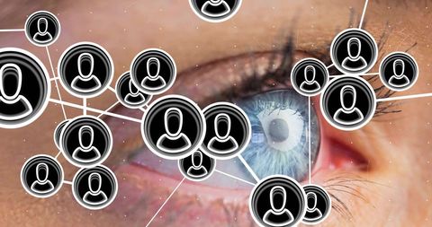 online network connections concept with close-up eye - Download Free Stock Images Pikwizard.com