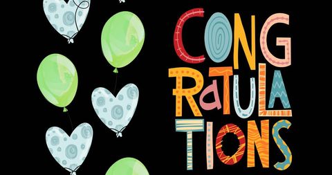 Colorful Congratulations Background with Balloons