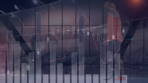 Financial Data Animation with Athlete in Camera Overlay