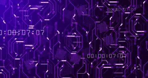 Neon Circuit Board Design with Violet Background - Download Free Stock Images Pikwizard.com