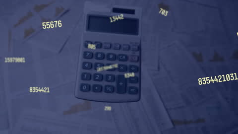 Floating Numbers and Vintage Calculator Animation