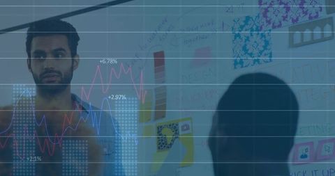 Business Presentation: Professional Team Analyzing Graph in Modern Office