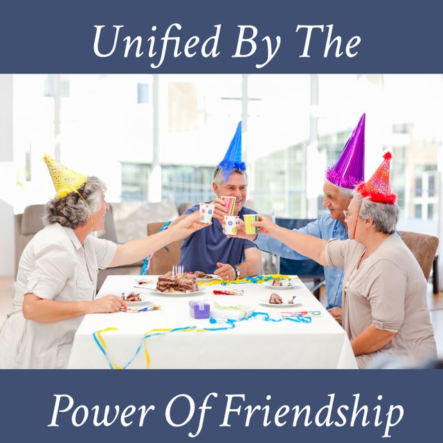 Senior Friends Celebrating Birthday in Bright and Cheery Atmosphere - Download Free Stock Templates Pikwizard.com