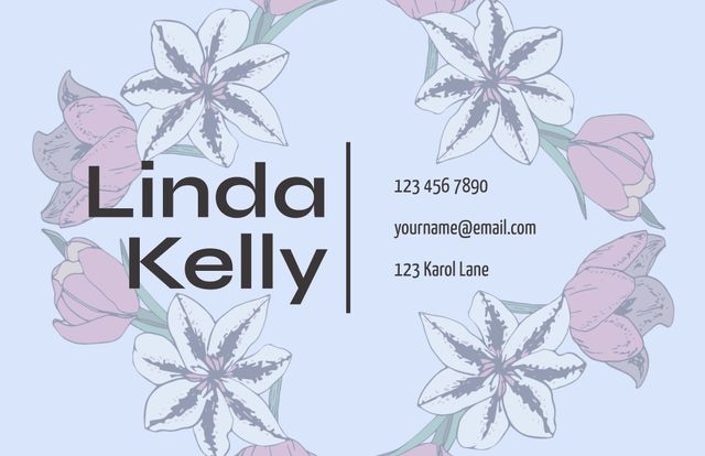 Elegant Business Card with Floral Accents and Serene Vibe - Download Free Stock Templates Pikwizard.com