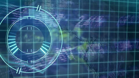 High-Tech Digital Interface Animating Global Data Scanning