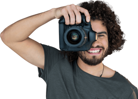 Joyful Photographer Capturing Image with Transparent Camera Viewfinder - Download Free Stock Videos Pikwizard.com