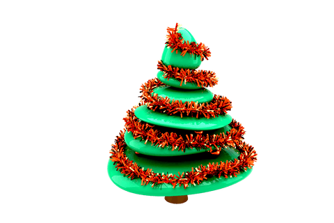 Colorful Festive Christmas Tree on Transparent Background