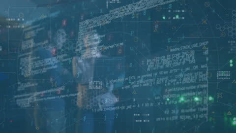 Diverse Engineers Analyzing Data in Server Room Animation