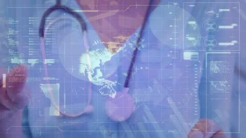 Global Healthcare Technology Concept with Doctor and Digital Interface