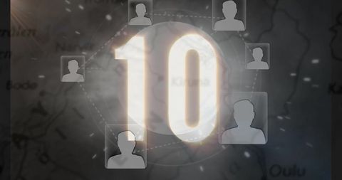 Glowing Number 10 with Network and Globe Symbols - Download Free Stock Images Pikwizard.com