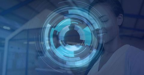 Innovative holographic interface in modern office environment