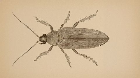 Intricate vintage cockroach illustration on aged paper